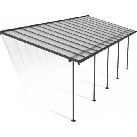 Patio Cover Sierra 3 x 8.51 Clear - Polycarbonate - L860 x W299 x H305 cm - Grey
