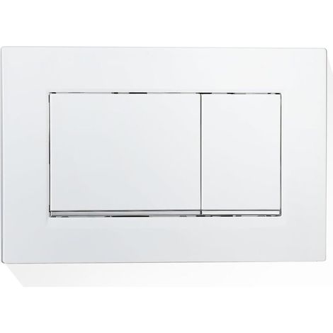 Panneau de toilette mural pour réservoir d'eau caché compatible Geberit Sigma 30 115.883.km.1 matériau plastique durable design à Bouton carré gain de place (blanc)