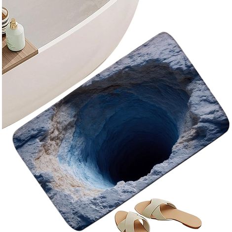 Tapis De Bain Absorbant Tapis Antidérapant Élégant  Design 3D Abysse À Sèchage Rapide Pour Bureau, Cuisine, Maison, Entrée, Intérieur, Extérieur, Douche Et (1/5)