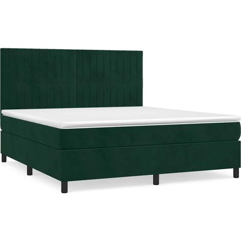 Maison Exclusive - Boxspringbett mit Matratze Dunkelgrün 180x200 (1/5)
