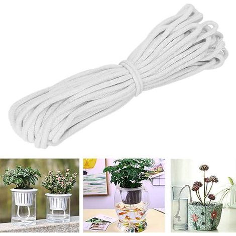 Système d'arrosage automatique pour plantes, mèche de 20 m à forte absorption, auto-irrigation par cordon pour jardins, paniers, pots et végétaux. (1/5)