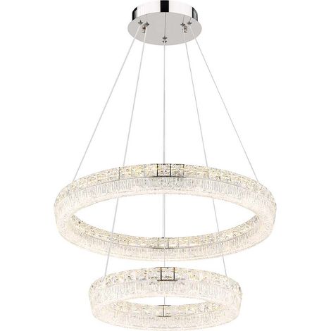 Pendelleuchte Hängeleuchte Deckenlampe verchromt dimmbar LED Fernbedienung H 120 cm