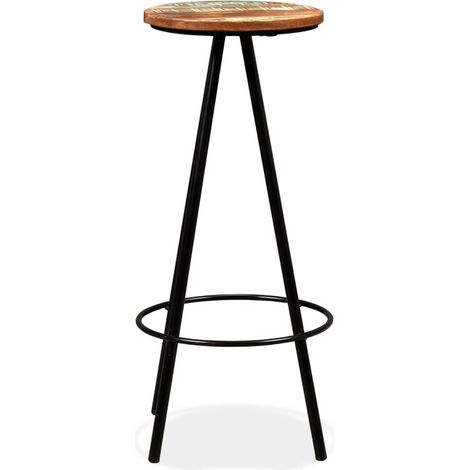 Lot de 4 Tabourets de bar，Chaise de bar bois massif de récupération CFW873398 (1/5)