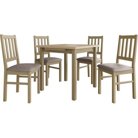 Conjunto de mesas y sillas para comedor Victorville 314, Roble Sonoma, 76x80x80cm, Diámetro: 0, Número de asientos: 4, Estilo: Contemporary