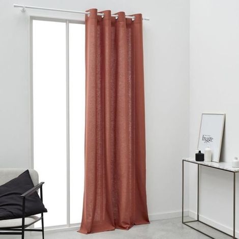 Rideau a oeillets TODAY - 140x240cm - 100% Coton - Terracotta (1/3)
