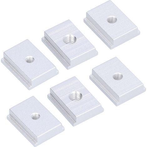 Satz mit 6 Aluminium-Gleitmuttern für T-Schienen, Befestigungen für Automatisierungsprofile, Gewinde M5, M6, M8, Industrieschienen (1/5)