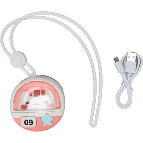 Tragbarer, per USB aufladbarer Mini-Nackenventilator mit 3 Geschwindigkeitsstufen und ohne Rotorblätter, ideal für Reisen und Camping. (1/5)