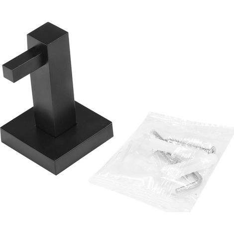 Porte-Serviettes Mural - Acier Inoxydable Noir - Pour Salle De Bain Et Cuisine - Installation Facile - 1 Pièce (1/5)