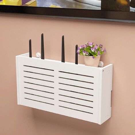 Boîtes de rangement pour routeur WiFi, sans fil, support mural WiFi pour ranger WiFi, routeur, joueur TV pour décoration murale (1/5)
