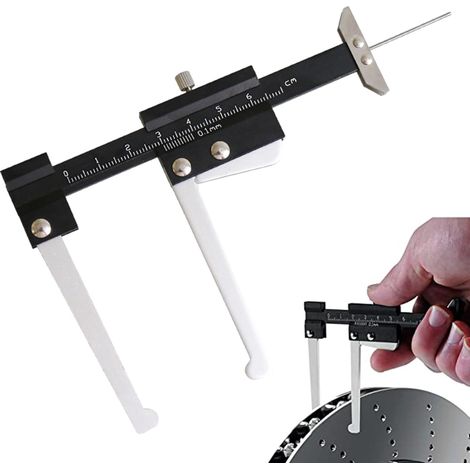 Herramienta de medición de discos de freno - Calibre métrico rápido para comprobar el espesor del rotor y el desgaste de las pastillas  Calibre manual para mecánico de automóviles, comprobador de la b