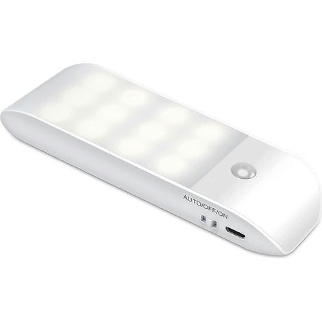 Veilleuse LED automatique, veilleuse à détecteur de mouvement rechargeable par USB, marche/auto/arrêt (1/5)