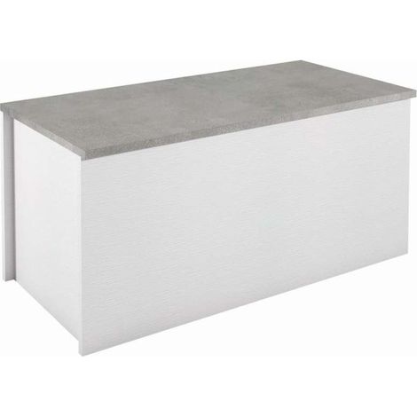 Terraneo Baule Bianco Cemento 90x45x45 - Contenitore con Chiusura Rallentata (1/7)