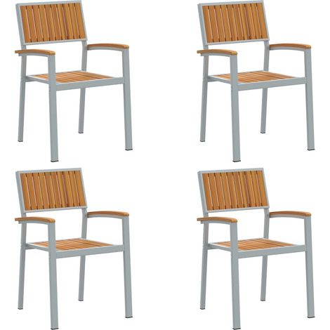 Lot de 4 Chaise de jardin，Chaise d'extérieur Marron 56 x 57 x 87 cm CFW4803614 (1/5)