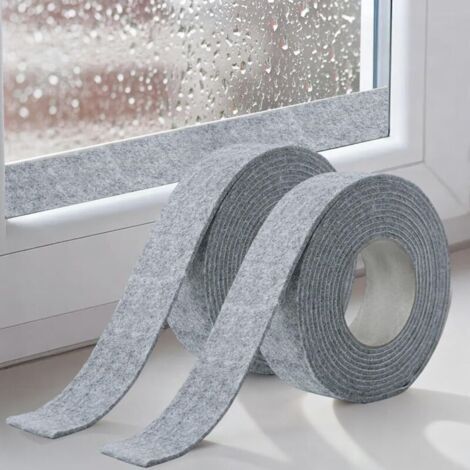 Bandes adhésives absorbantes pour vitres, bandes anti-condensation, 400 x 3 cm, ruban adhésif en feutre de coton pour fenêtres (lot de 2,gris) (1/5)