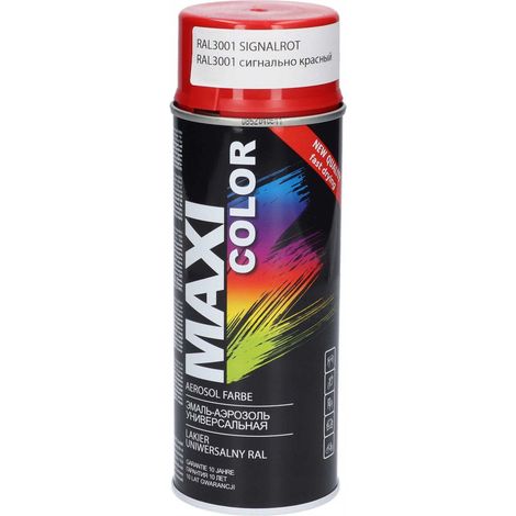 Vernis acrylique rouge brillant maxi couleur RAL 3001 400 ml en spray Motip (1/5)