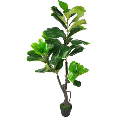 120cm (4ft) Large Artificial Fiddle Fig Tree Ficus Lyrata Plant (1/2)