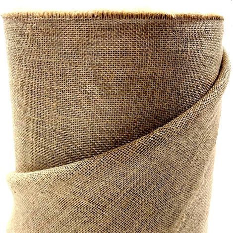 Rouleau de toile de jute naturelle Largeur 25 cm Tissu vendu au mètre Toile de jute pour la maison et le jardin (25cmx10m) (1/5)