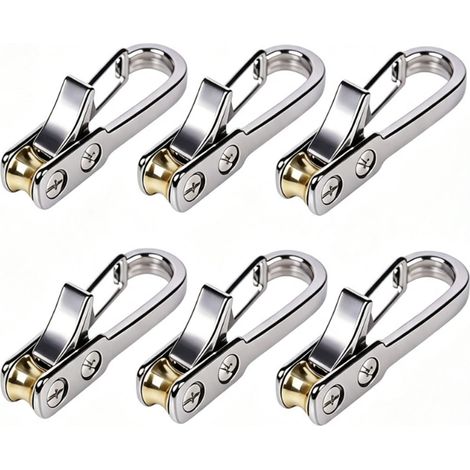 6 pièces rouleau de corde tendeur robuste outil de serrage polyvalent portable en alliage de zinc pour le stockage à domicile bateau équipement extérieur crochet unique (1/5)