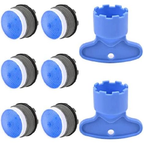 Aérateur de robinet M18.5, 6 inserts filetés pour mitigeur de cuisine, économiseur d'eau pour robinet avec 2 clés à robinet (1/5)