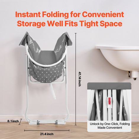 Baignoire Pliable Chien Station de Douche Surélevée Portable pour Animaux de Compagnie Peu Encombrante avec Drainage Efficace, pour Chiens Chats Petite Moyenne Taille Intérieur Extérieur, Gris (1/5)