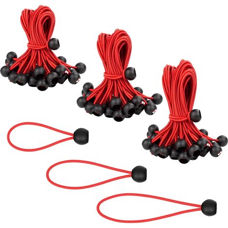 10/15/20 cm 18 Pcs Tendeur Elastique avec Boule Noir, Sandow Elastique, pour Bâches,Tentes De Camping,Auvents,Bannières,Pavillon,Rideaux Harnais D’Extension,Support De Bâche (1/5)