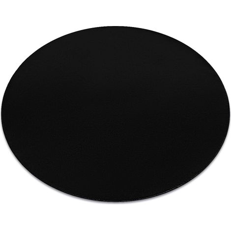 Modern Waschteppich LINDO Kreis Schwarz, rutschfest, zottelig black rund 200 cm