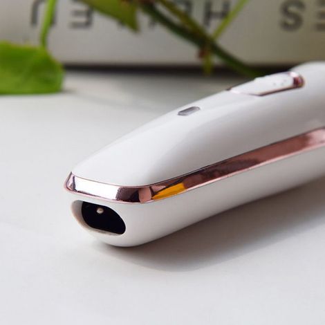Épilateur électrique, utilisable sur peau sèche ou humide, facile à nettoyer, portable, blanc (1/4)