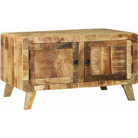 Table basse,Table d'appoint,Table de Salon Marron 80 x 54 x 45 cm Bois de manguier brut massif CFW35358 (1/5)