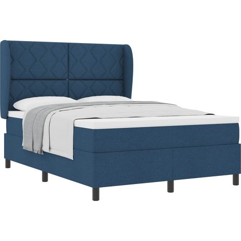 Maison Exclusive - Boxspringbett mit Kopfteil Blau 140 x 190 cm S (1/5)