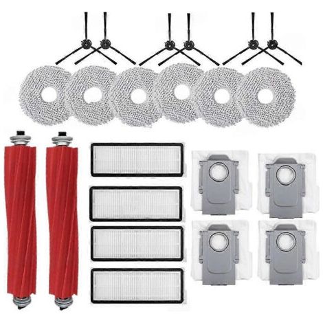 Accessoires pour aspirateur robot Roborock Qrevo Pro / Qrevo MaxV / Qrevo S : filtre HEPA pour la serpillière, brosse latérale principale