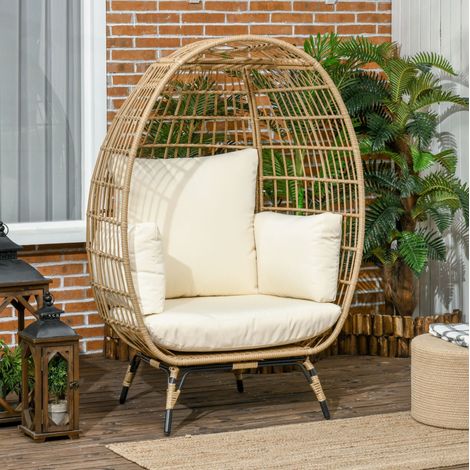 poltrona seduta 105x90x148 con cuscini rattan khaki OKMYHOME (1/3)