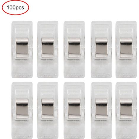 Lot de 100 pinces Wonder Clips trèfle pour couture, quilting, tricot et maintien de tissus - Pinces de fixation 2 (1/5)