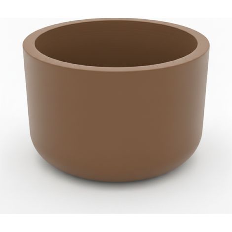 Maceta redonda marrón de estilo minimalista. (1/3)