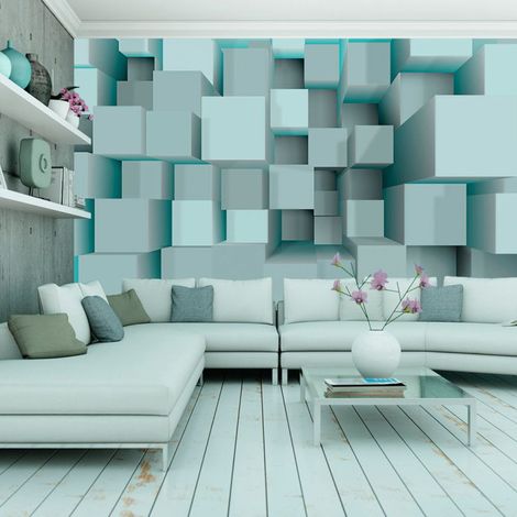 Papier Peint "Blue Puzzle" 70 x 100 cm (1/2)
