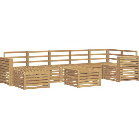 Outdoor Sofa Set 8 pcs White 59 x 59 x 37 cm Solid Acacia Wood vidaXL (1/5)