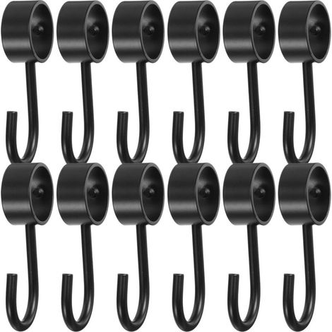 12-teiliges Set Kleiderstangenhaken, robuste Befestigungen für Handtuchhalter, Edelstahlhaken für den Innenbereich und Waschküche (1/4)