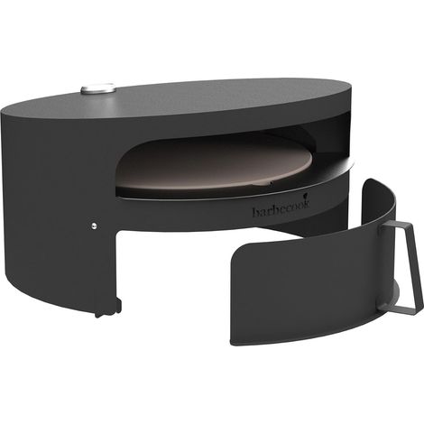 Four à Pizza Bois Dynamic Centre avec Surface de Cuisson 36 cm, pour Barbecue à Bois Nestor, 51.5x46x27.5cm, Black