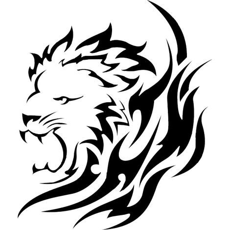 Autocollants animaux simples, autocollants de voiture lion, tête de lion creuse réfléchissante (1/3)