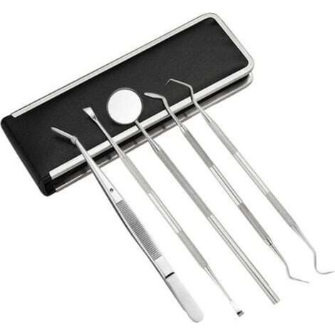 5-Piece Stainless Steel Dental Tool Kit for Dentists, Tooth Scraper Set for Personal and Professional Use (1/4)