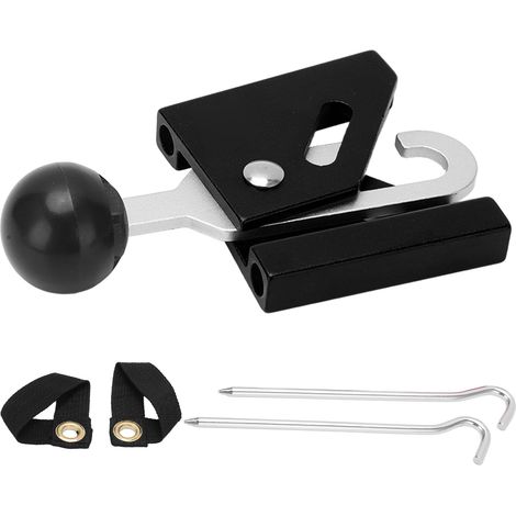 Embouts de poteaux de tente, capuchons, poteaux, embouts supérieurs, support de tente simple, cosse avec piquet, boucle de fixation, noir (1/5)