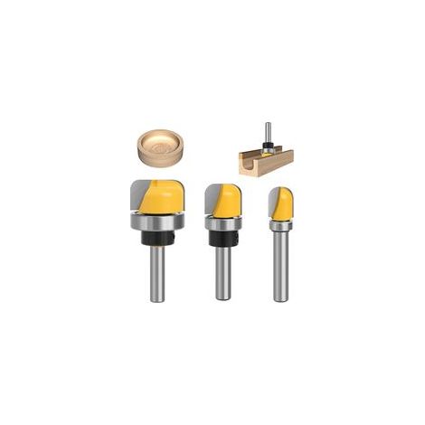 3 Pièces Fraise Bois Fond Rond, Fraise defonceuse 8mm, mèches carbide router bits outils de travail du bois pour le traitement du bois (1/5)