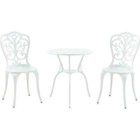 Conjunto de bistró de jardín blanco 030010679