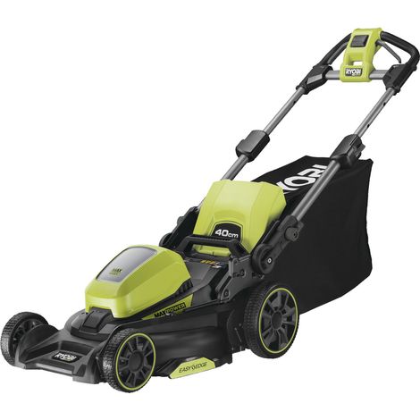 Ryobi – Tondeuse à gazon sans fil 36V – Largeur de coupe 40 cm – Bac de ramassage 50L – Rendement jusqu'à 550 m² – Modes Eco, Smart, Power