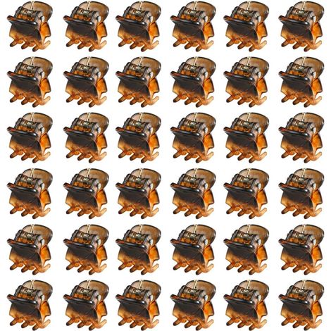 36 Mini Pinces à Cheveux, Petites Pinces Cheveux, Clips à Griffes, Antidérapants, pour Design, Enfants et Adultes (1 cm) (Marron) (1/5)