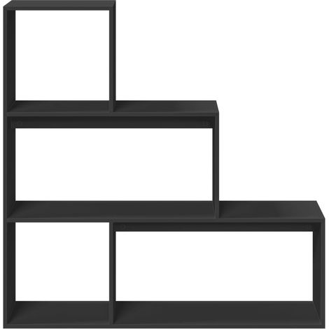 Étagère bibliothèque escalier Palino 123cm - 4 niches-Noir (1/5)