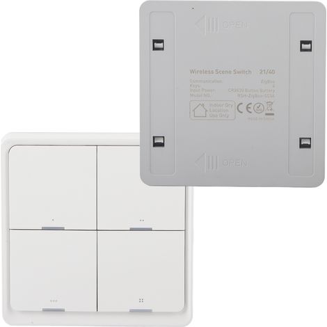 Interrupteur Murale Intelligent 4 Voies sans Fil, Contrôle par Application Mobile via ZigBee (1/5)