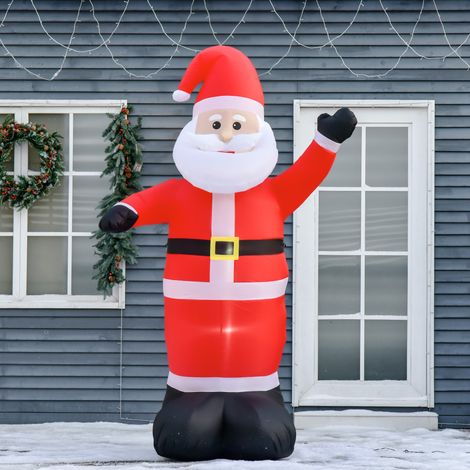 Babbo Natale Gonfiabile 248cm Decorazione Natalizia per Esterno con Luci LED, Gonfiatore e Accessori Montaggio (1/5)