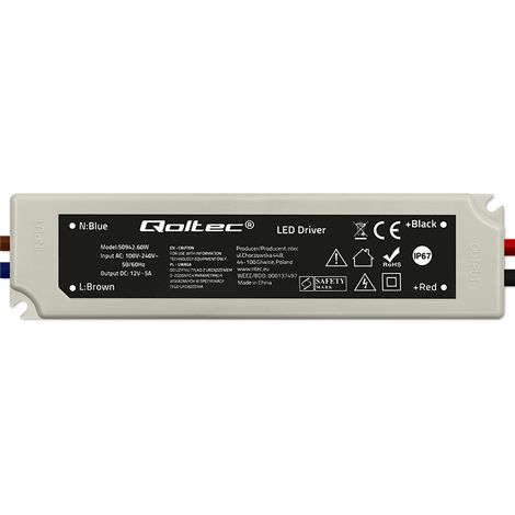 Qoltec LED-Schaltnetzteil IP67 60W 12V 5A Wasserdicht Weiß (1/5)