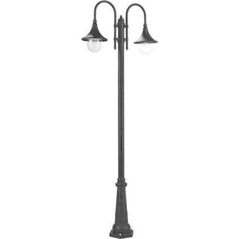 Lampada palo alto due luci E27, lampione per giardino (1/5)