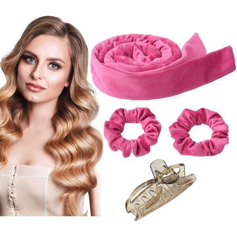 Bigoudis Velours - Sans Chaleur - Pour Cheveux Longs ou Mi-Longs - Avec Bonnet de Nuit - Kit Boucles DIY - 24 Pièces (1/4)